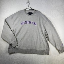 Champion Northern Iowa Crewneck Sweatshirt Mens XXL Gray Collegiate Pullover