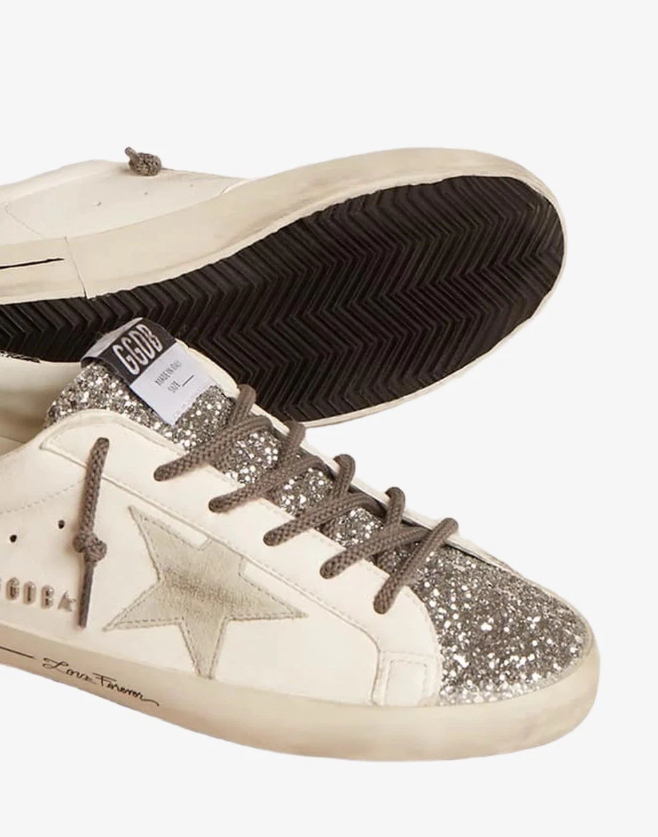 Golden Goose Superstar White Gold Silver Glitter W for sale | eBay