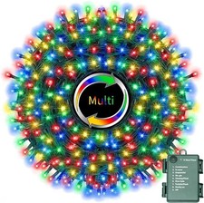 Multi-Colored Battery Operated Christmas Lights, 34.1FT 100 LED Waterproof Strin