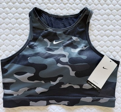 NIKE Women's Dri-Fit Support Yoga/Gym W/ Pads  Bra  Size Large Camouflage