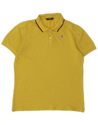 K-WAY Mens Polo Shirt Large Yellow BY24