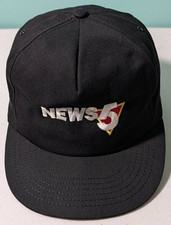 News 5 Embroidered Black Snapback Made In USA Hat Vintage