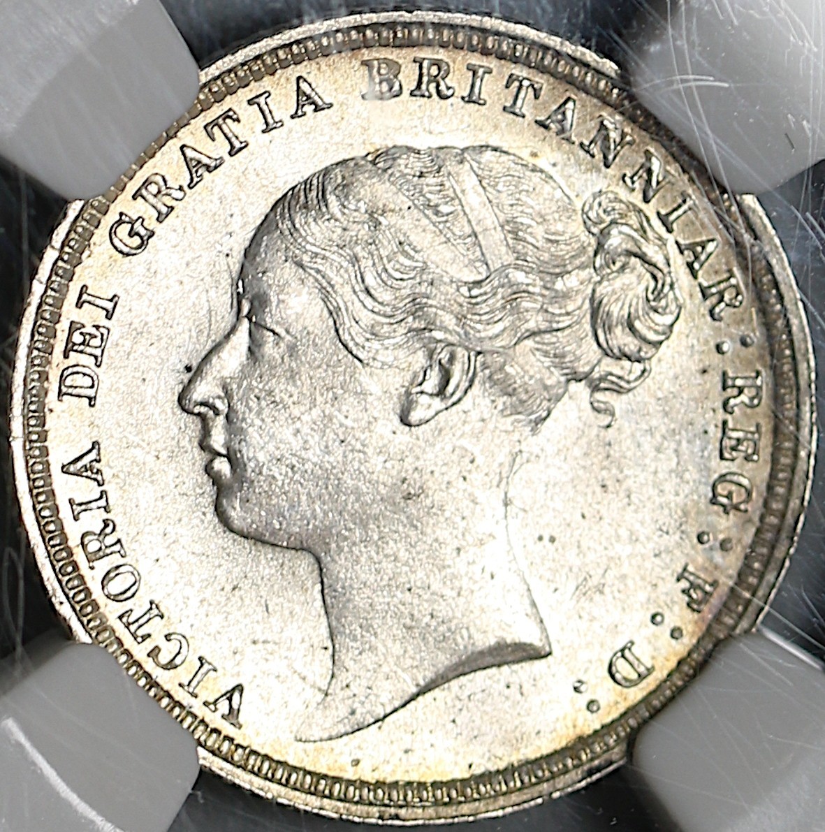 1883 NGC MS 63 Victoria 6 Pence Great Britain Mint State Silver
