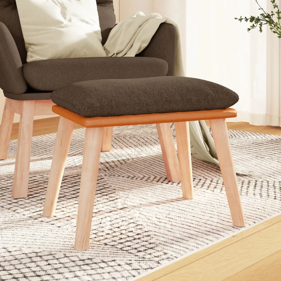 Repose-pied Jaune Moutarde 45x29,5x35 cm Tissu et Similicuir Pouf Salon vidaXL - Photo 3/4