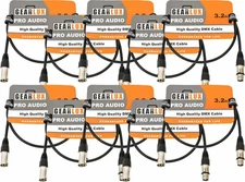 Gearlux 3.2-Foot 3-Pin Male-to-Female DMX Cable - 10 Pack