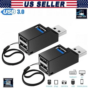 3 Port USB 3.0 Hub Portable haute vitesse Splitter Box pour PC Carnet de notes Ordinateur portable