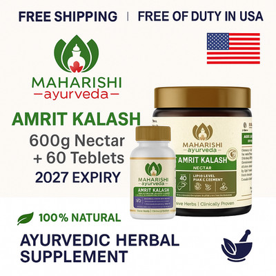Maharishi Amrit Kalash 600g Nectar Plus 60 Tablets Ayurvedic Pack 2027 Expiry