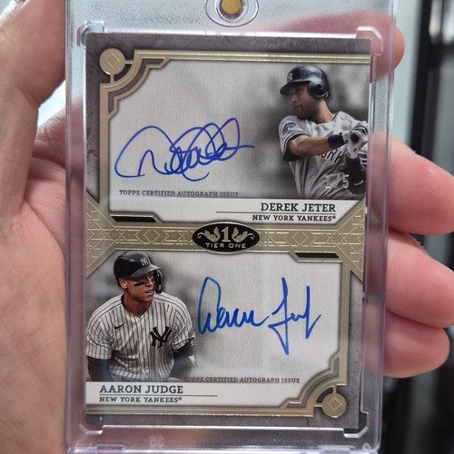 Aaron Judge / Derek Jeter #DA-JJU 2024 Topps Tier One Dual Autographs card