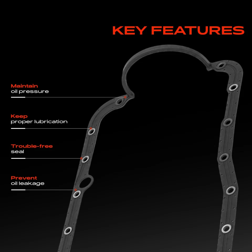 Junta de cárter de aceite de motor para Ford F-150 F-250 F-350 Mustang E-150 Econoline 5,8 L Foto 4 de 4