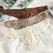 4Pack Lot Sexy Mens Underwear Thongs Underpants Low Rise Bikinis Brief