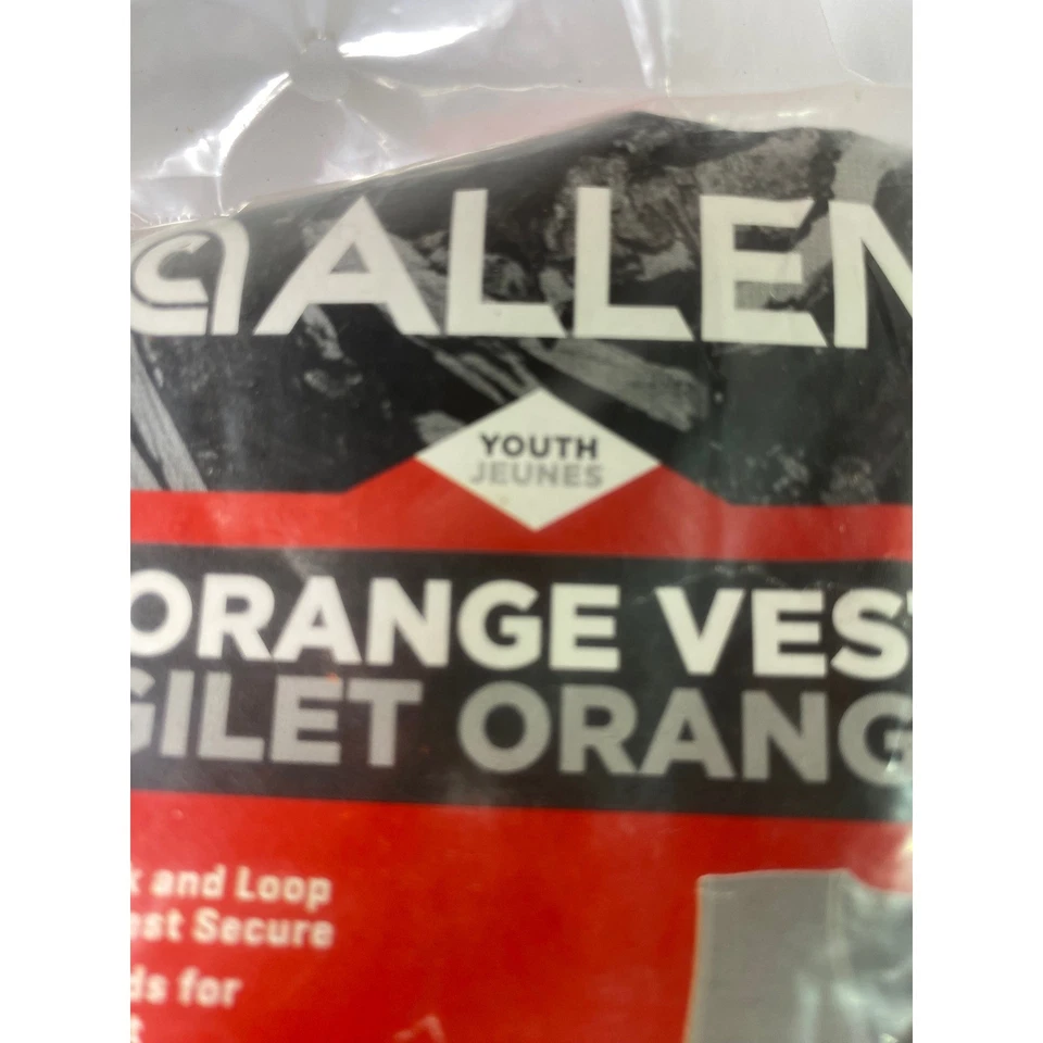 Allen Youth Orange Safety Vest 26in 38in Chest Adjustable Hook Loop - Image 2 of 4
