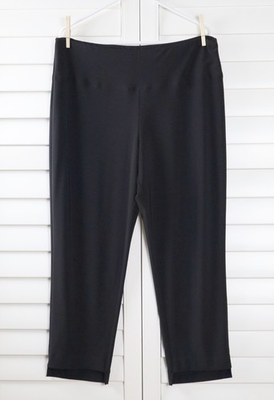 #ad SYMPLI $190 Solid Black Slinky Stretch Pull On Step Hi Lo Hem Pants Size 16 $47.49