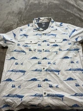 CROFT & BARROW Shirt Mens 2XB Quick Dry White  Outdoor Fishing Pockets Fish