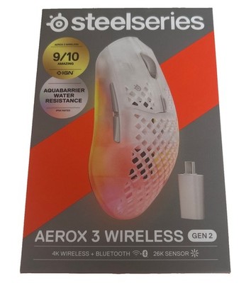 STEELSERIES Aerox 3 Wireless Gen 2, 4K Ultra-Light 26K DPI TrueMove Sensor Gamin