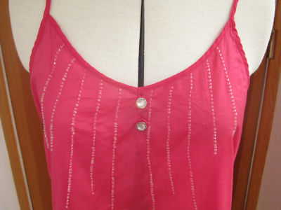 GAP PERLEN & KNÖPFE TRÄGER TRÄGERTOP PINK SCHWARZ XS M L XL