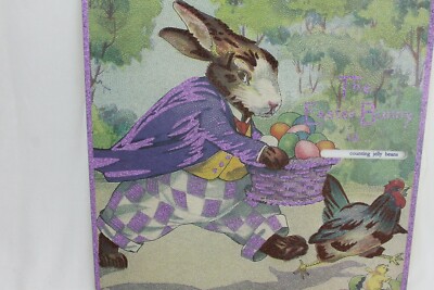 The Easter Bunny Is Word Wheel Cutout Wall Art Sign Sayings Eggs Chicken Purple