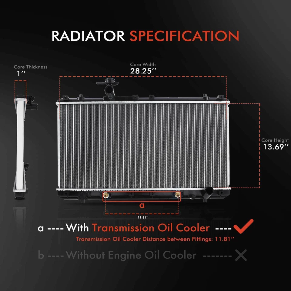 Radiador con enfriador de aceite de transmisión para Suzuki Aerio 2002-2007 2,0 L 2,3 L automático Foto 2 de 4