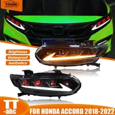 Red Devil Eye LED Headlight For Honda Accord 2018-2022 Head Lamps Assembly Pair