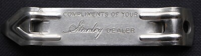 Vintage  COMPLIMENTS OF YOUR STANLEY DEALER  Can Opener - Stanley Tools - 3 7/8''