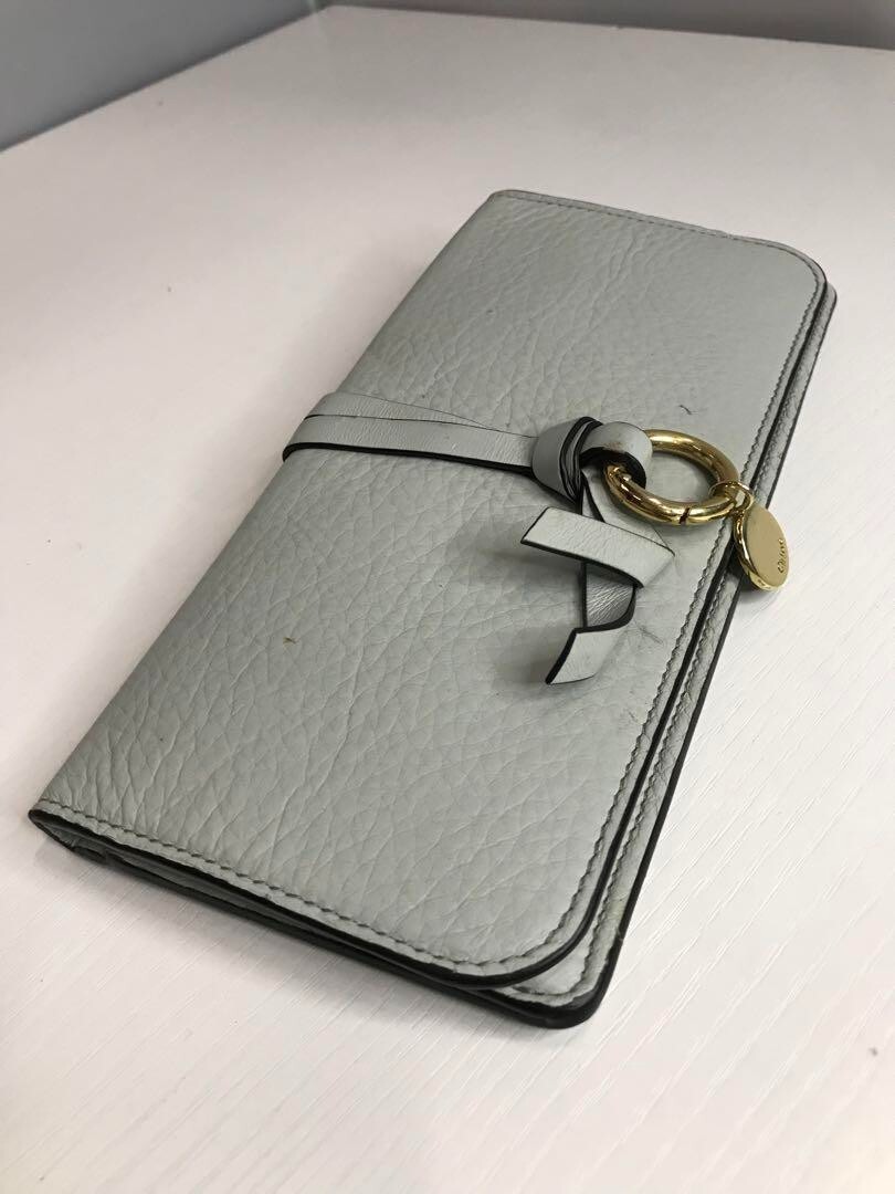 CHLOE Alphabet Long Wallet Leather Flap Used