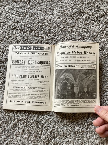 Gayety Theatre Louisville Kentucky Paper opera program February 9, 1913 - Picture 5 of 7