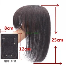 25cm Human Hair Topper Piece Women Hairpiece Toupee Topper Closure with Bangs
