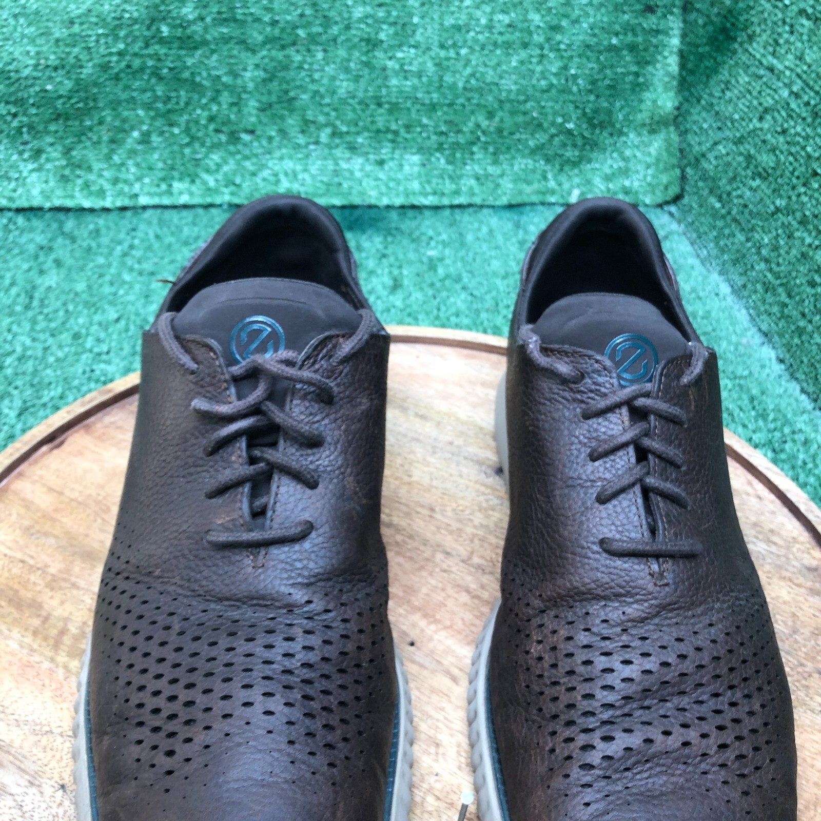 SAOLA Oxford punta alare marrone laser Cole Haan da uomo 2.ZERØGRAND da uomo in pelle taglia 13 M C34499