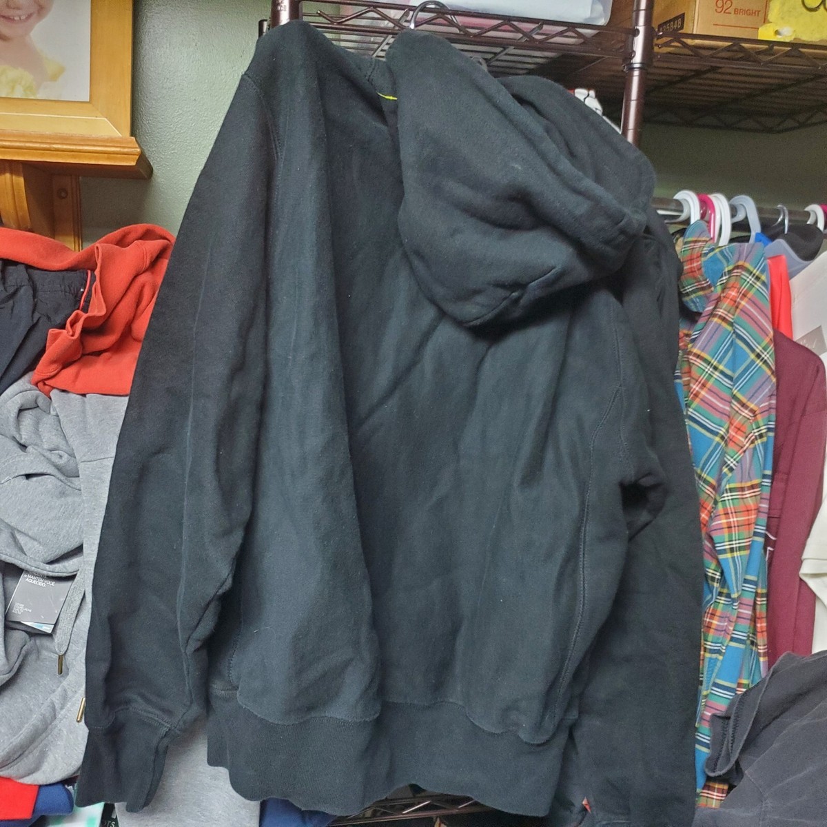 Vintage 90s Champion Reverse Weave Hooded Sweatshirt Black