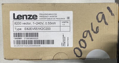 LENZE E82EV551K2C200 PLC FREQUENCY INVERTER 0.55kW-NIB