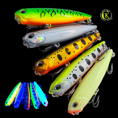 Topwater Set`s 6,6cm Glider ''Stick'' UV Jerkbait Jerk Popper Kunstköder Zander