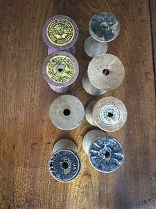 Vintage Wooden thread spools; small; lot of 8