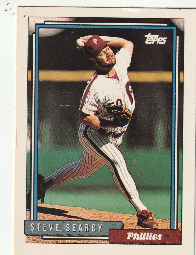 FREE SHIPPING-MINT-1992 Topps Steve Searcy #599 PHILLIES PLUS BONUS CARDS