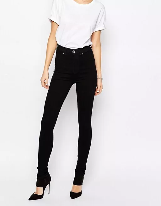 mærke platform tjenestemænd Dr. Denim High Waist Solitaire Jeans Skinny Black S $62 *FLAW | eBay