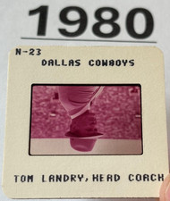 TOM LANDRY 1980 NFL FOOTBALL TV MEDIA SLIDE DALLAS COWBOYS