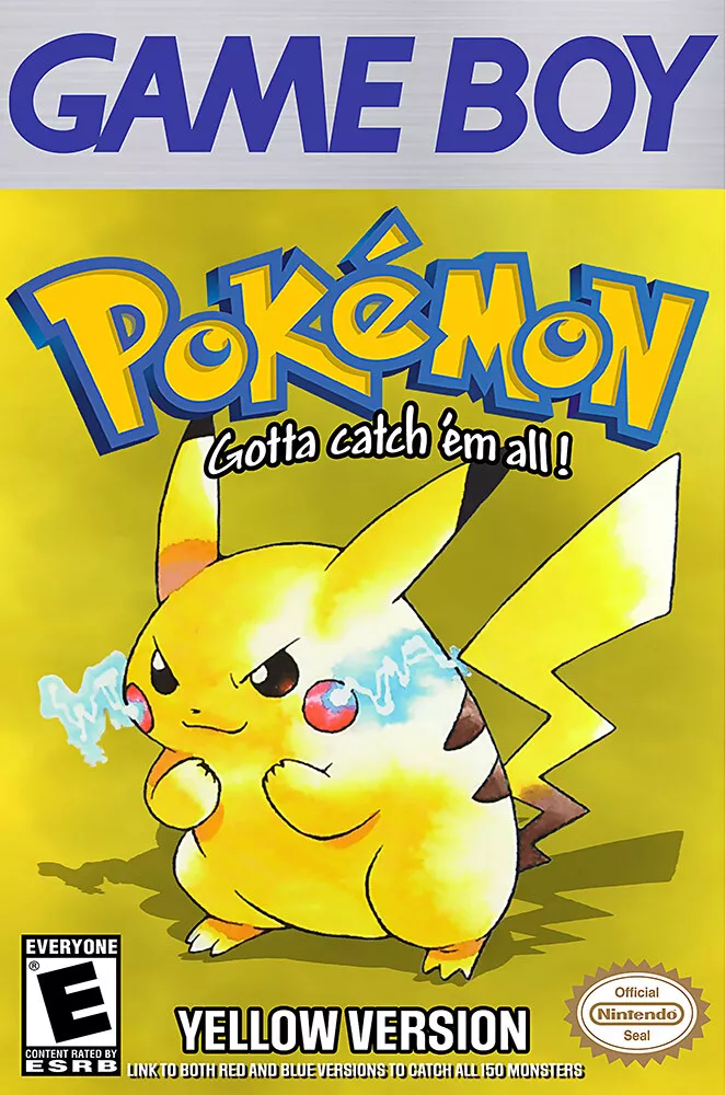 Pokemon Yellow Version (Game Boy) HQ Box Art by JadeLune on DeviantArt