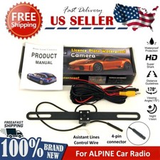 Rearview Camera Backup License Plate Night Vision IP69 for ALPINE Car Radio