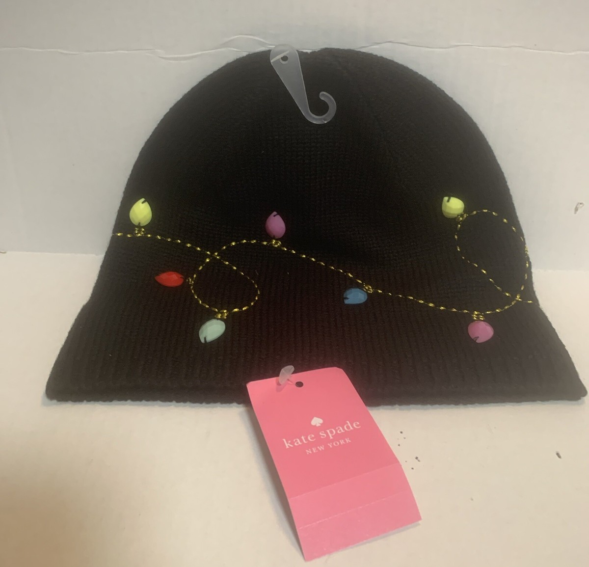 Kate Spade Christmas Holidays String Light Beanie Hat One 
