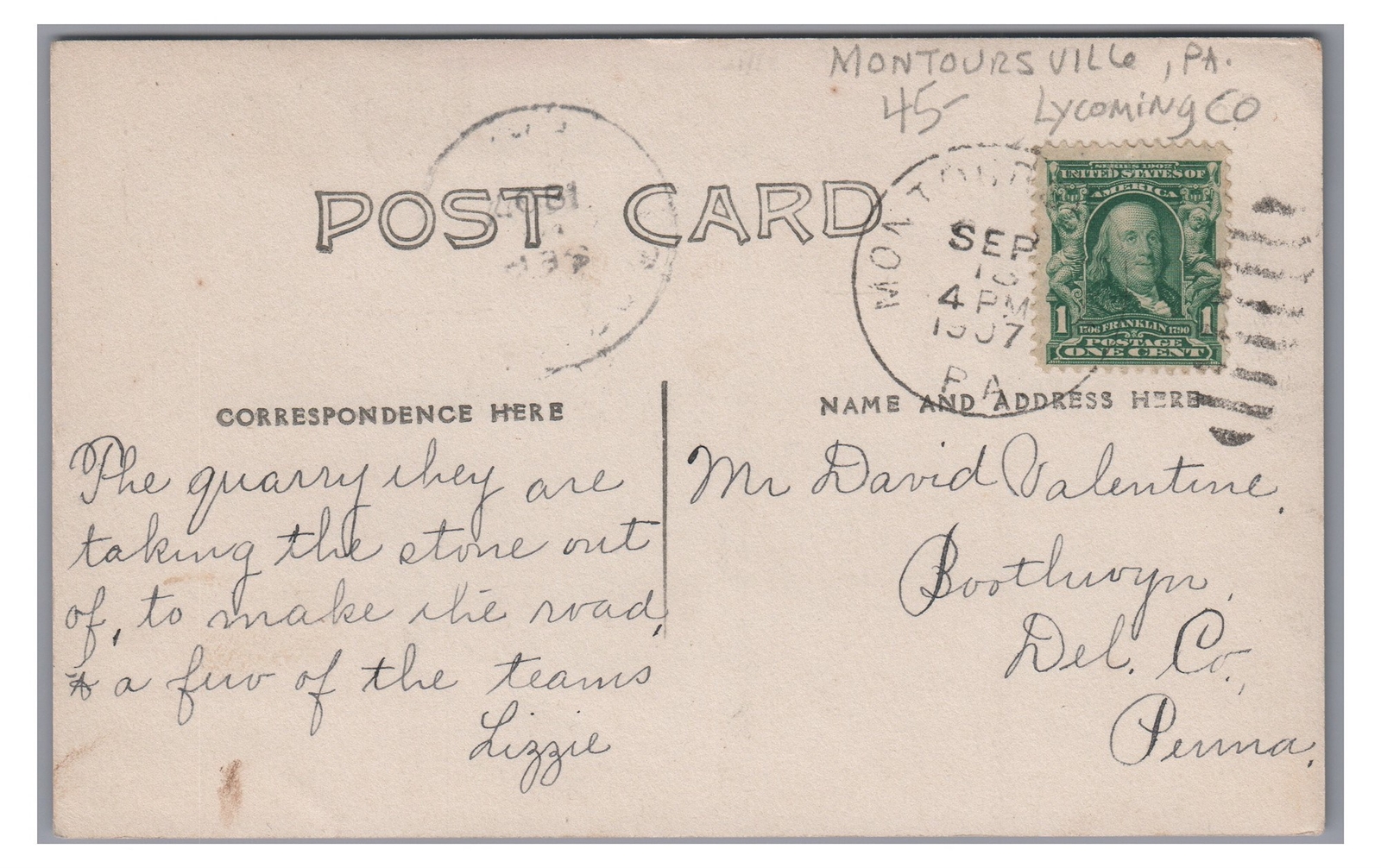 RPPC Quarry Mining near MONTOURSVILLE PA County Real Photo