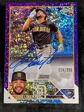 2023 Topps Chrome PURPLE SPECKLE REFRACTOR ROOKIE AUTO Luis Liberato 174/299
