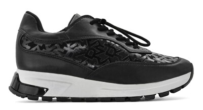 DKNY Black Sneakers Women Sz 6.5 / 37 Fashion Sneakers Shoes, Wedge Sole NEW