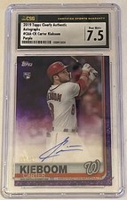 2019 Topps Clearly Authentic /10 Carter Kieboom CAA-CK Purple CSG 7.5/Auto 10