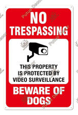 No Trespassing Beware Of Dogs Metal Tin Sign Warning Plaque Wall Decor Poster
