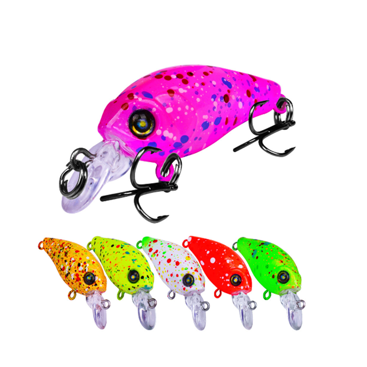 1 inch Mini Splatter Neon Fishing Lures Plastic Hard Baits Wobblers  Crankbait