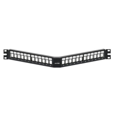 Leviton 49256-H24 1RU 24 Port Angled Quickport Patch Panel Black