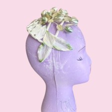 BLUSHING BRIDE 1950's Pearlescent Floral Branches Bridal Fascinator with Extra
