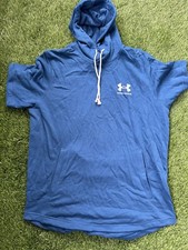 UNDER ARMOUR MENS SHORT SLEEVE RIVAL TERRY PULLOVER HOODIE SIZE LARGE NWT 50