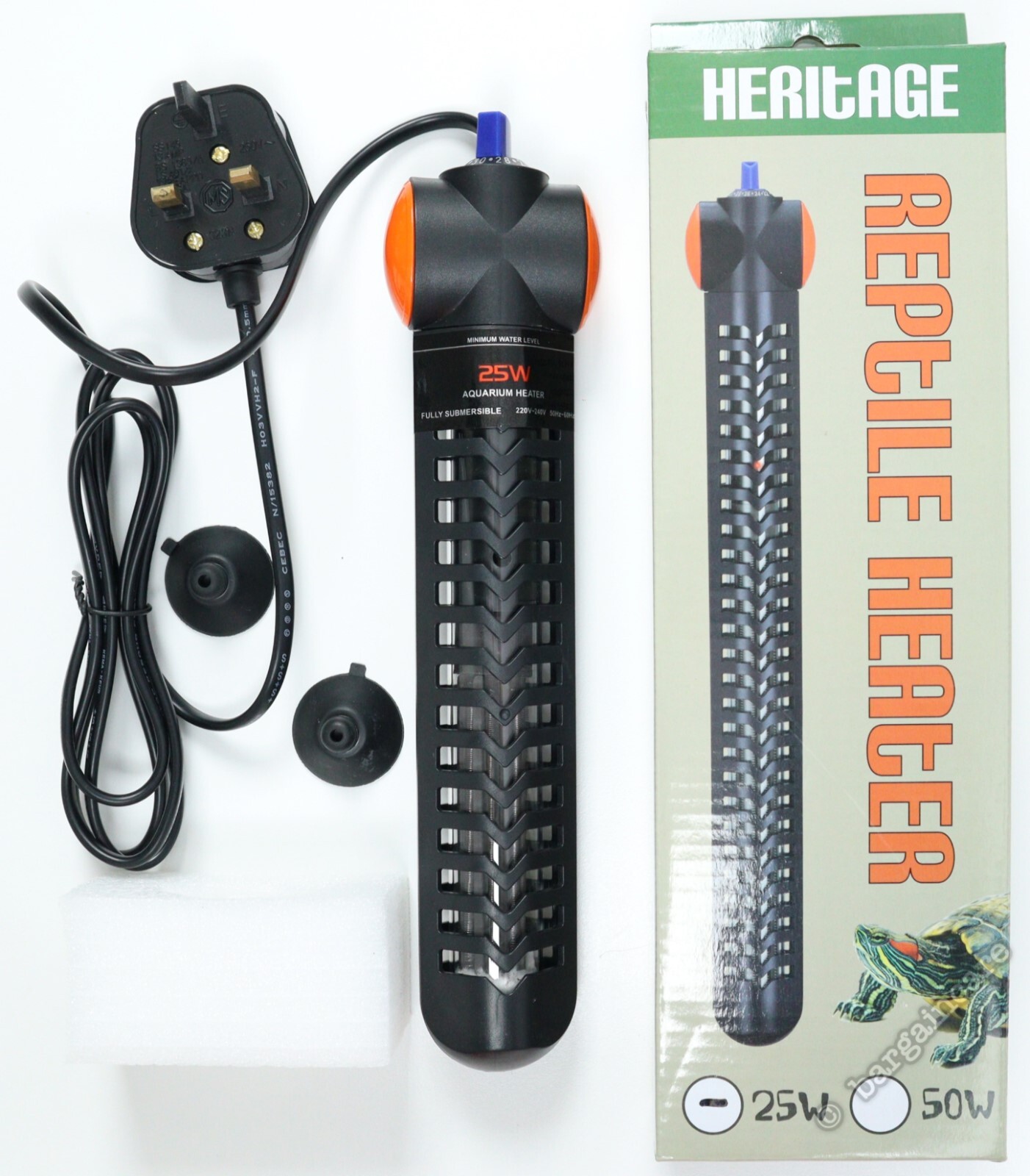 Reptile Heater Vivarium Aquarium Fish Tank Water Heater 25W 50W