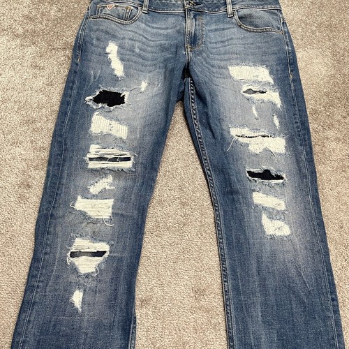 Guess Slim tapered Distressed Denim Jeans Men 38 Blue Medium Wash Stretch Casual - Picture 8 of 20