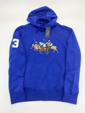 Polo Ralph Lauren Men's Triple Pony Fleece Hoodie Royal Blue Pullover L