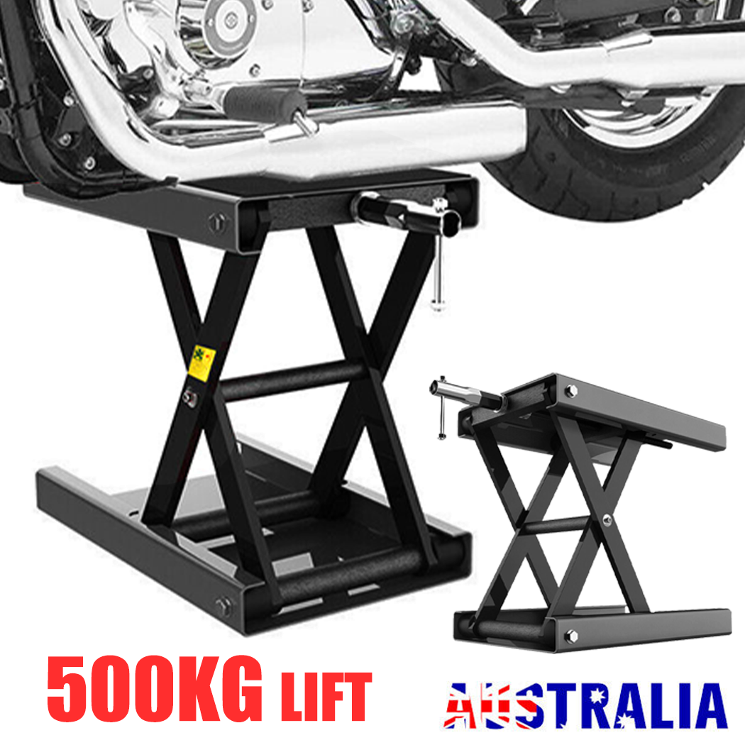 500 KG Motorcycle Bike Adjustable Height Scissor Wide Deck Lift Jack